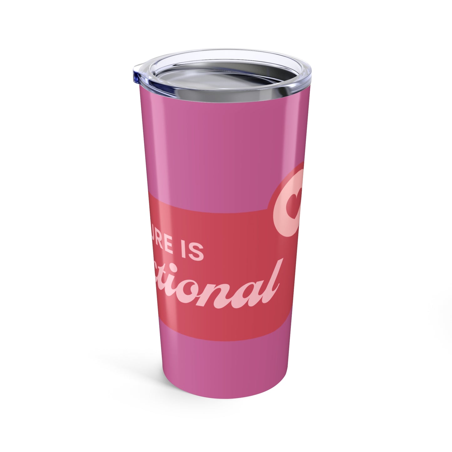 Empowering Future Tumbler, 20oz Travel Mug, Affirmation Drinkware, Inspirational Gift, Pink Love Cup